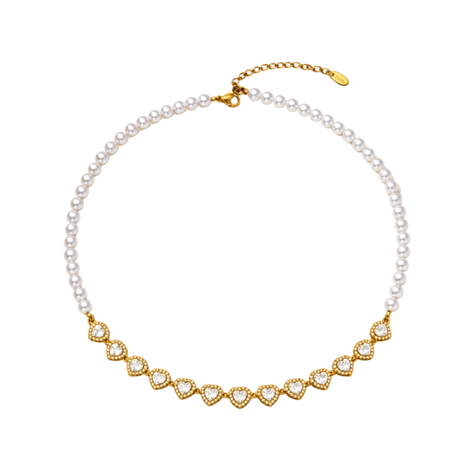 Halskette Tallin Heart Pearl