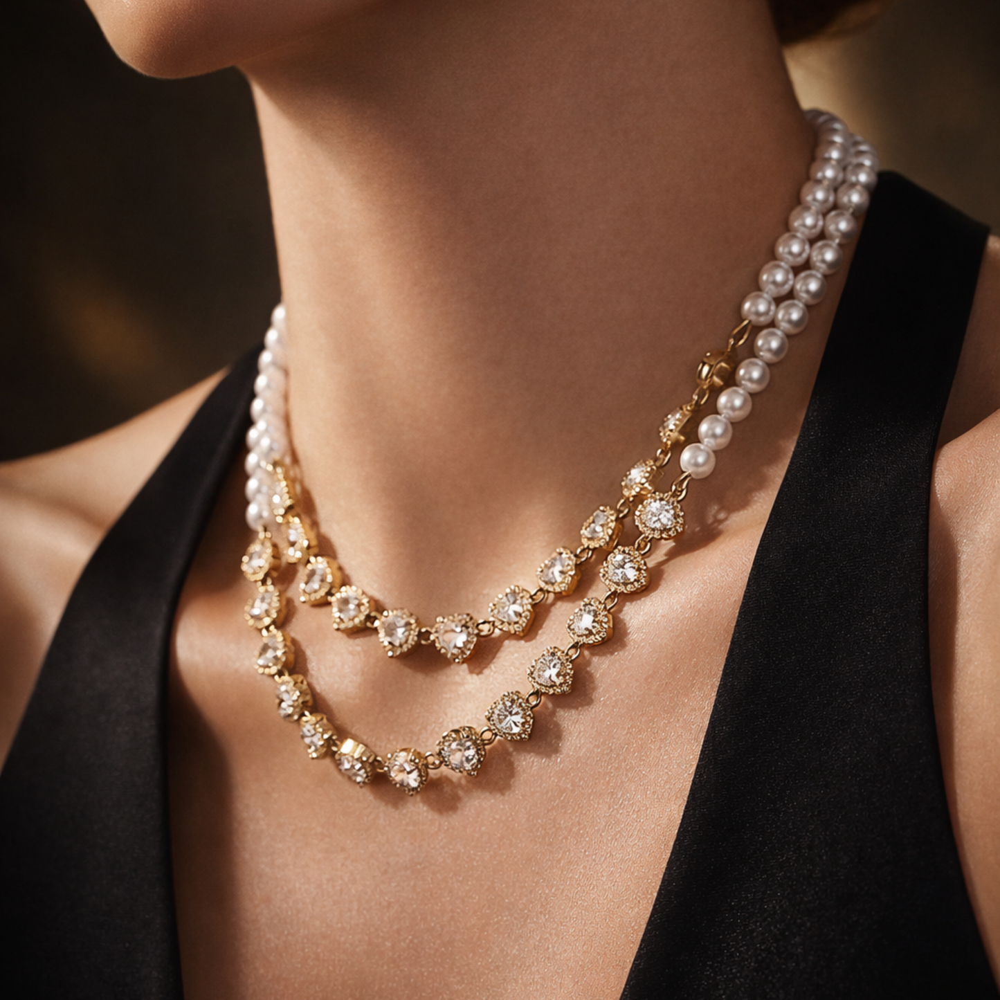 Halskette Tallin Heart Pearl