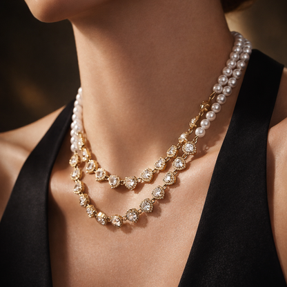 Halskette Tallin Heart Pearl