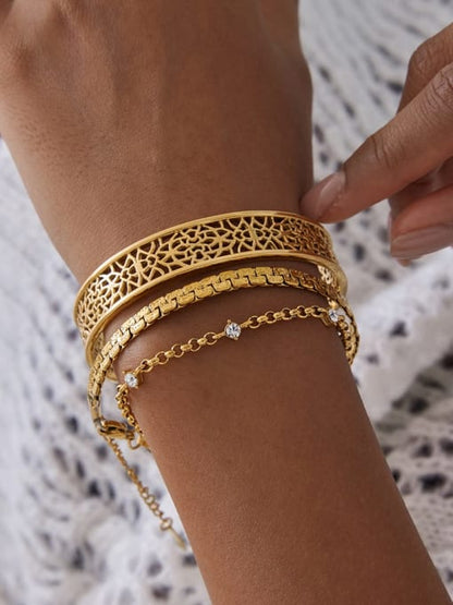 Gold Filigree Bangle Armreif