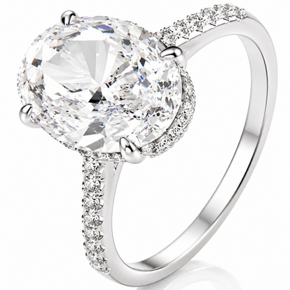 Oval Diamond Dainty Band Ring